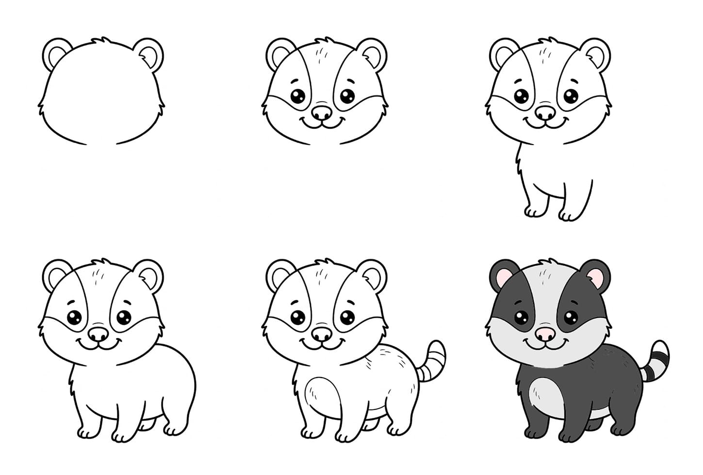 Kawaii badger baby Drawing Ideas