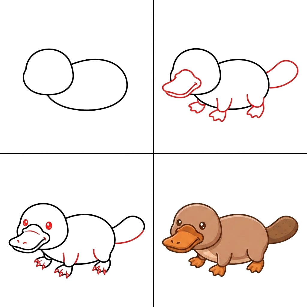 Kawaii platypus Drawing Ideas