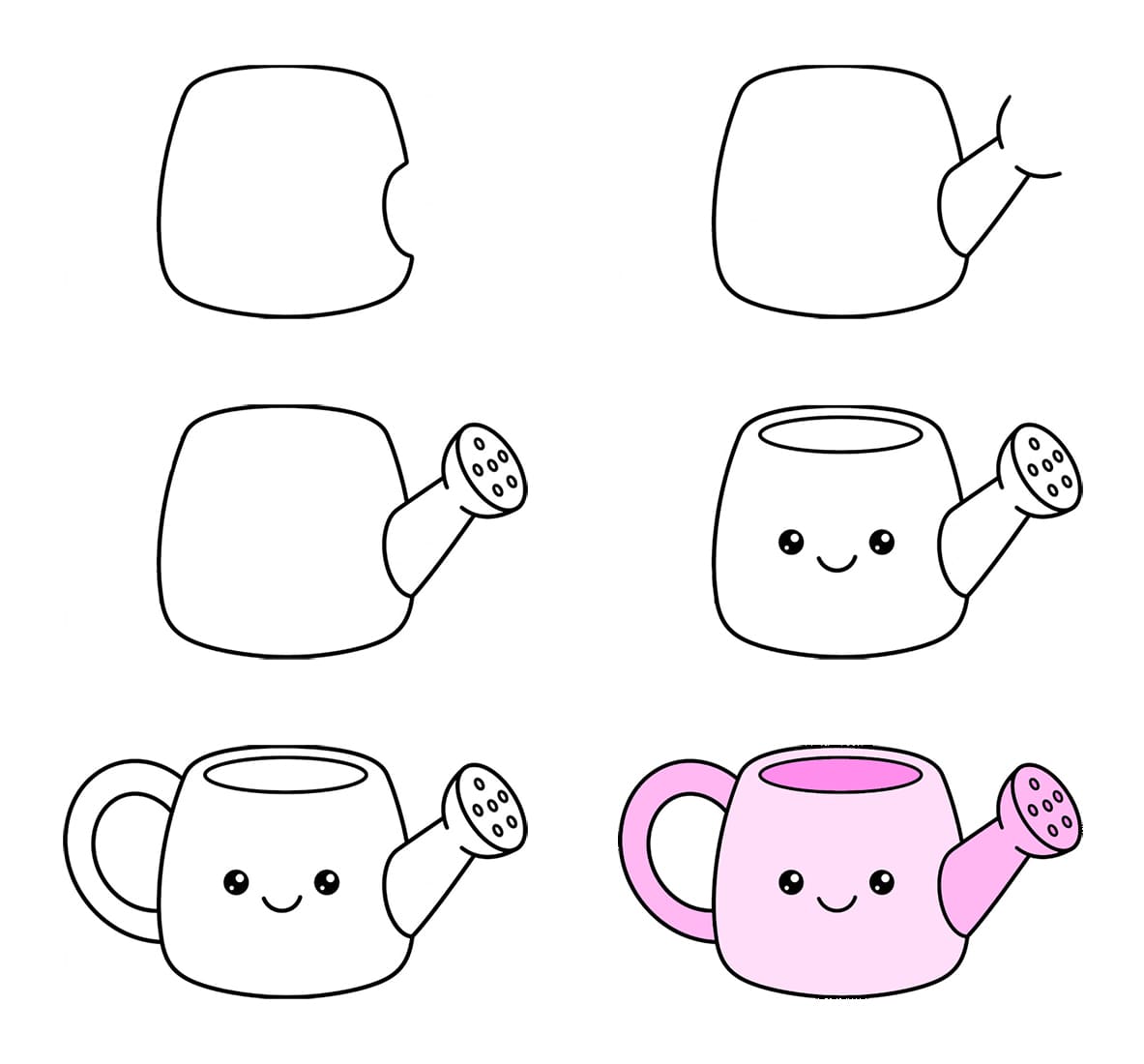 Kawaii watering can Drawing Ideas