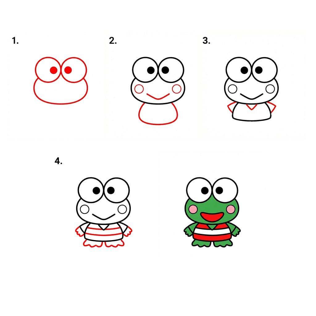 Keroppi the frog Drawing Ideas