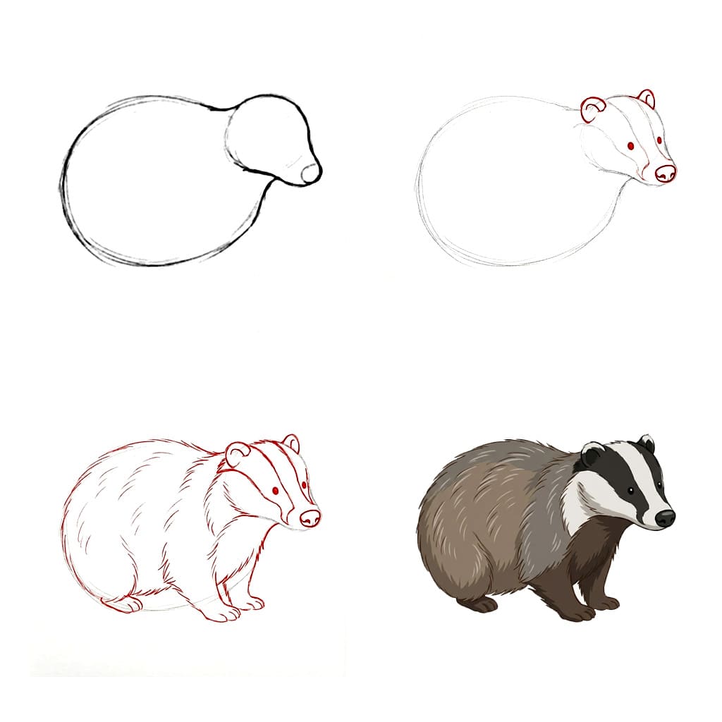 Kind badger Drawing Ideas