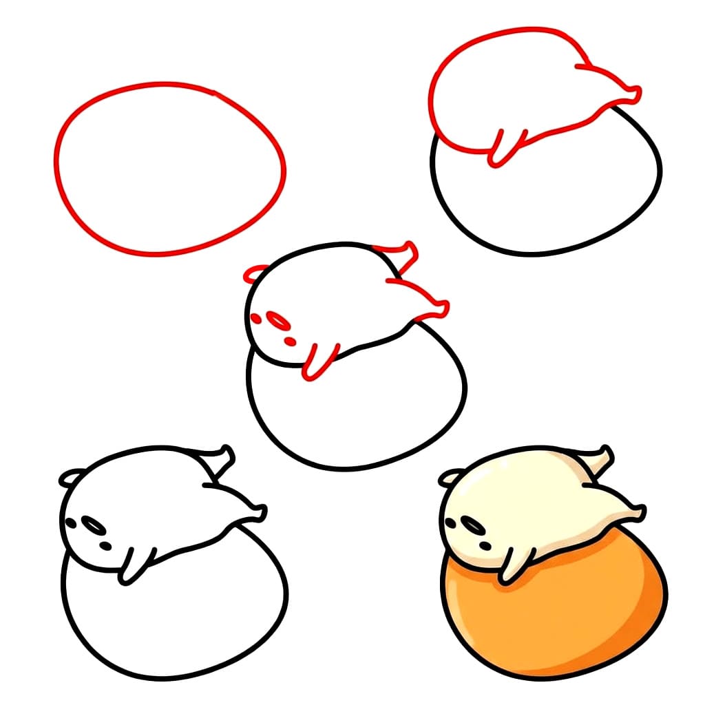 Lazy Gudetama Drawing Ideas