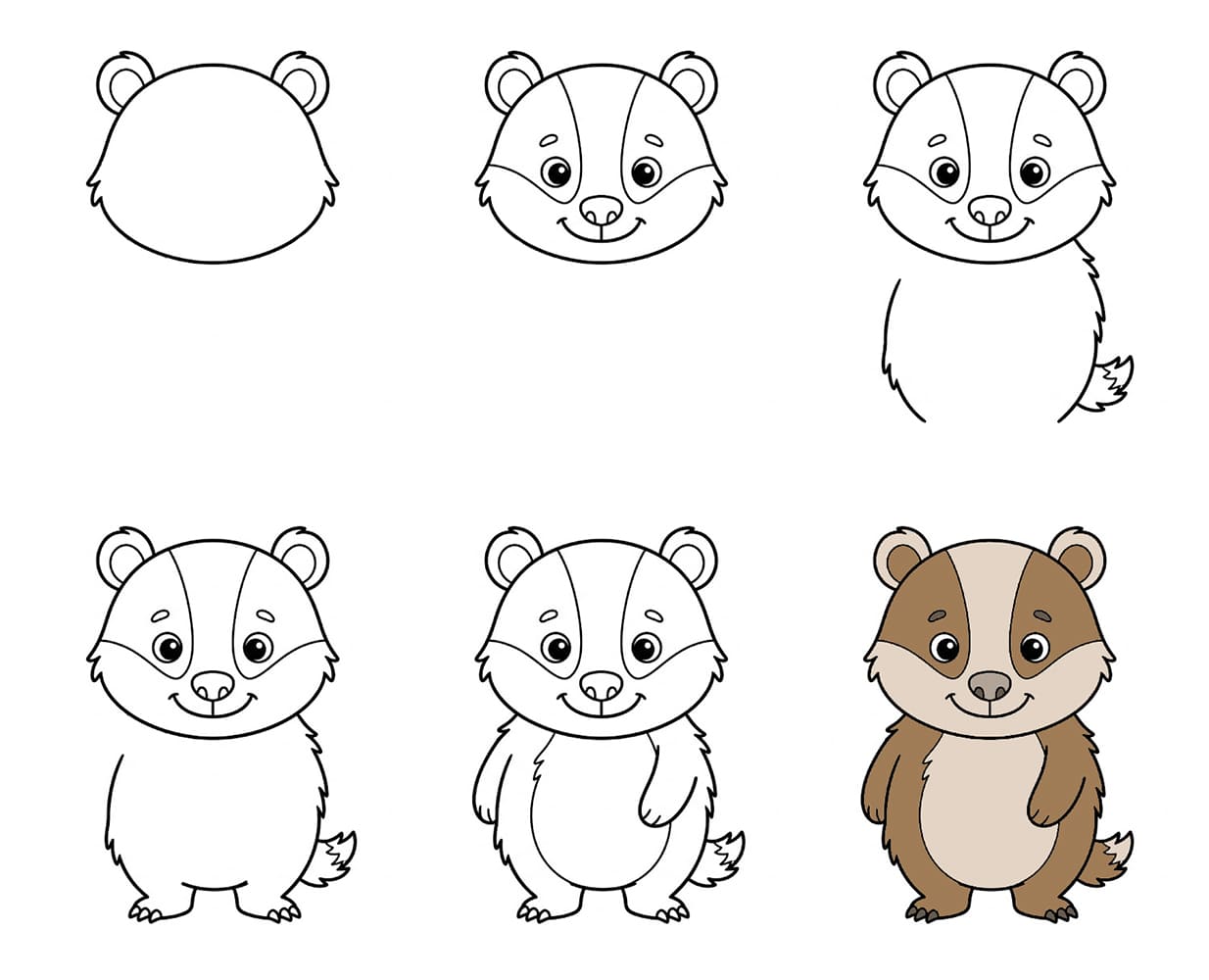 Little cute badger Drawing Ideas