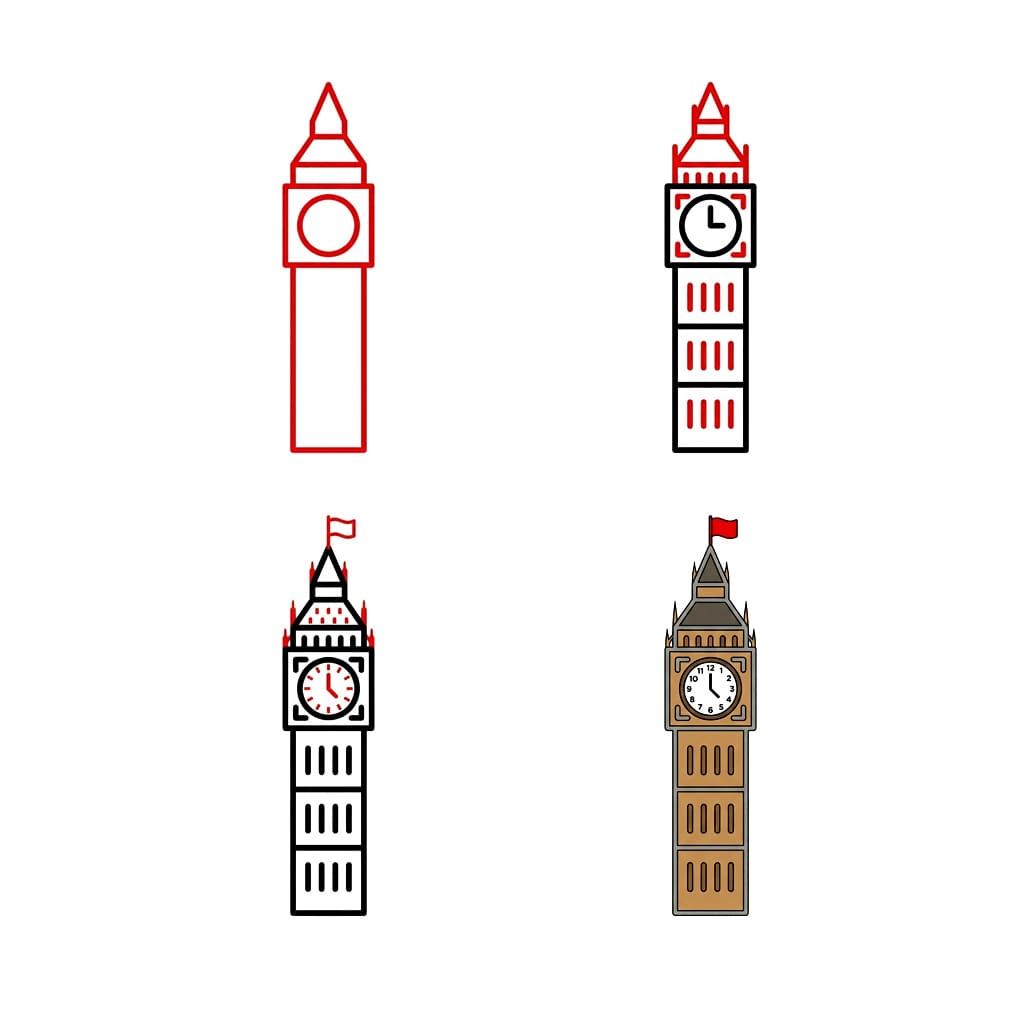 London Tower Big Ben Drawing Ideas