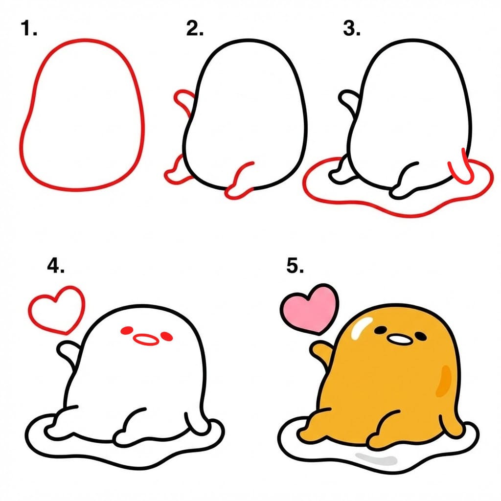 Lovely Gudetama Drawing Ideas