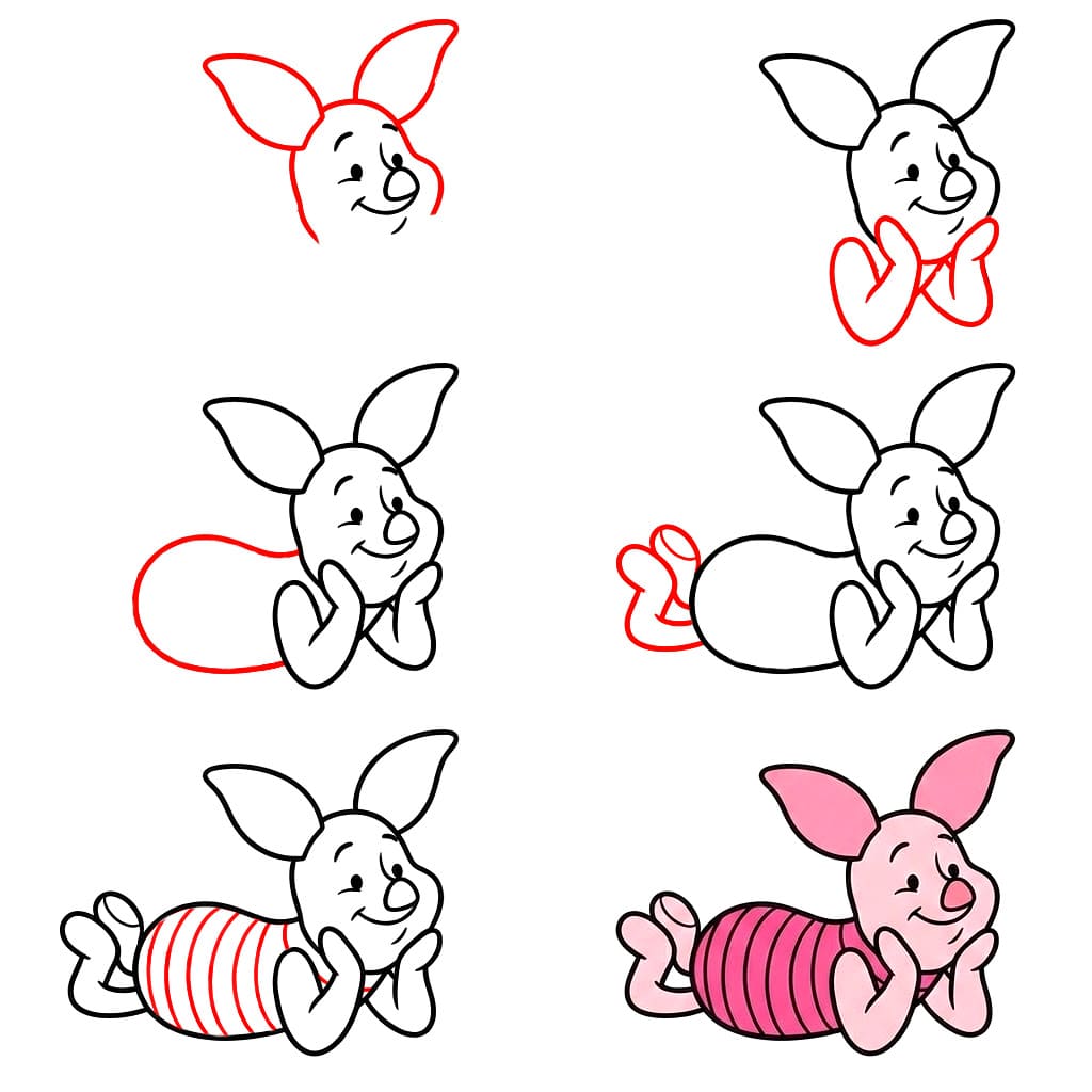 Lovely Piglet Drawing Ideas