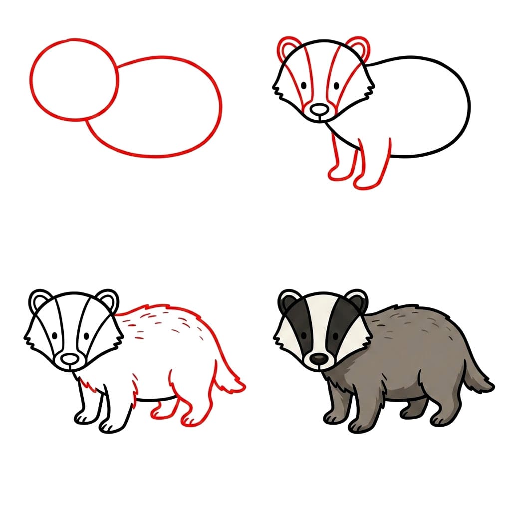 Lovely badger Drawing Ideas