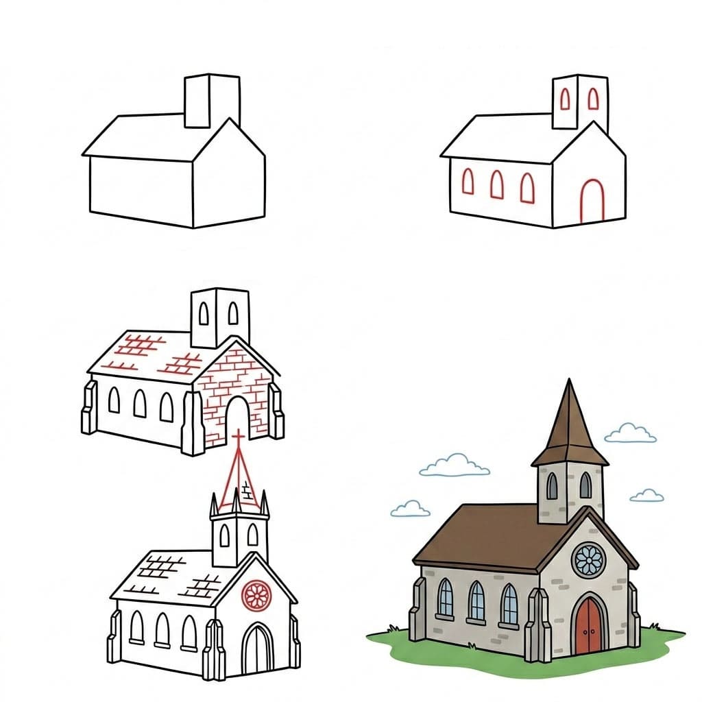 Medieval Church Drawing Ideas