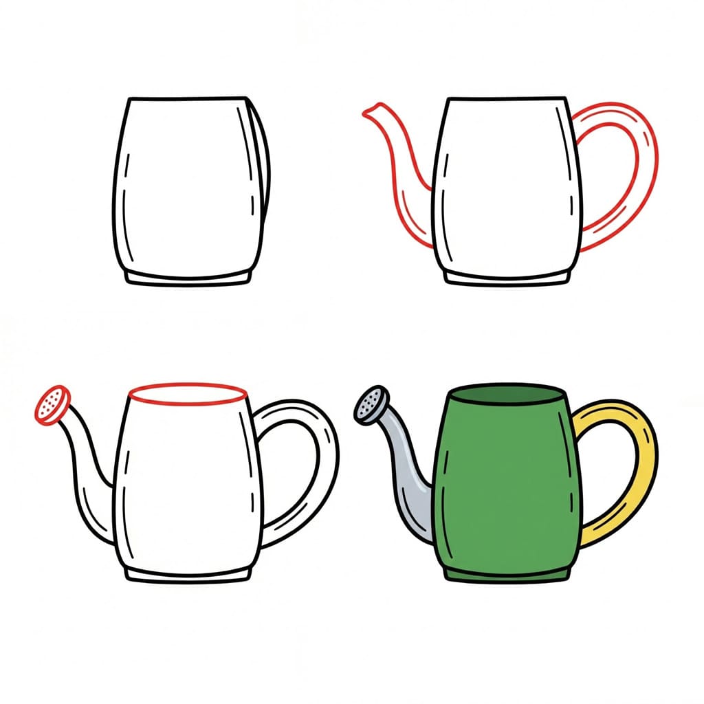 Metal watering can Drawing Ideas