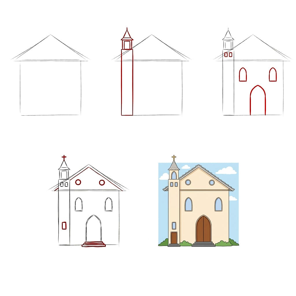 Minimalist Church Drawing Ideas