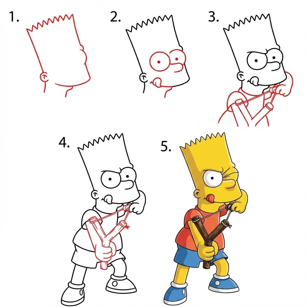 Mischievous Bart Simpson Drawing Ideas