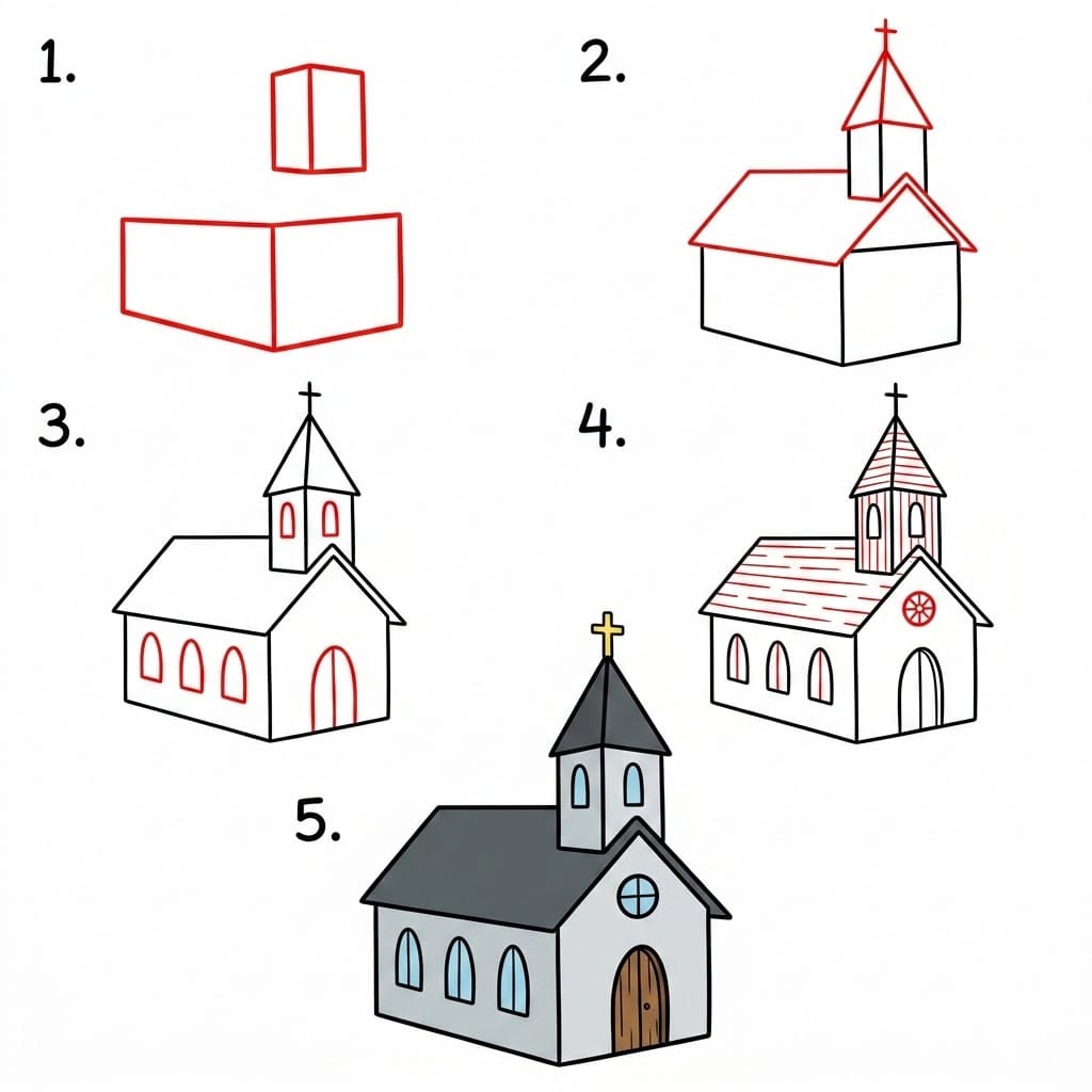 Modern Church Drawing Ideas