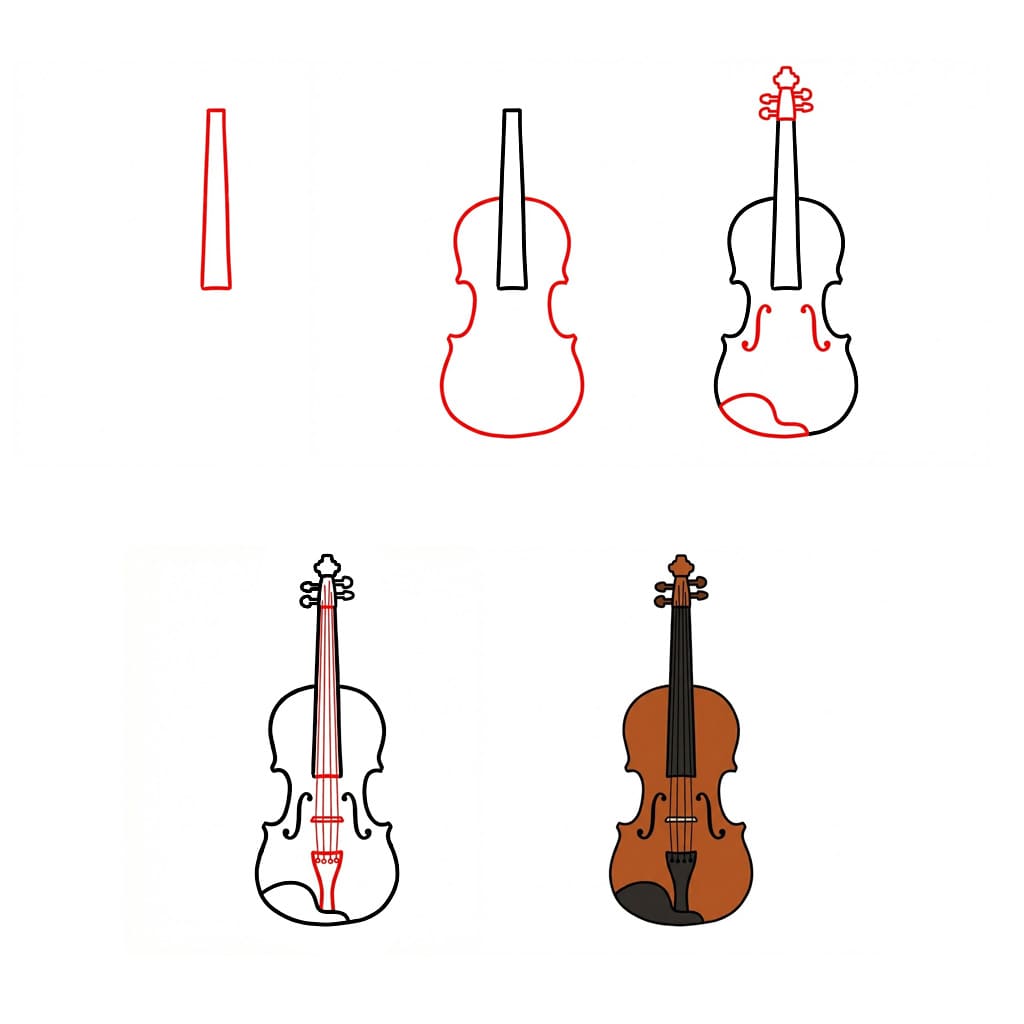 Modern Violin Drawing Ideas