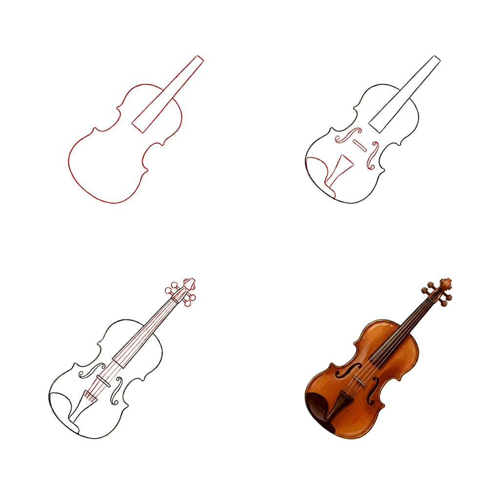 Music Violin Drawing Ideas