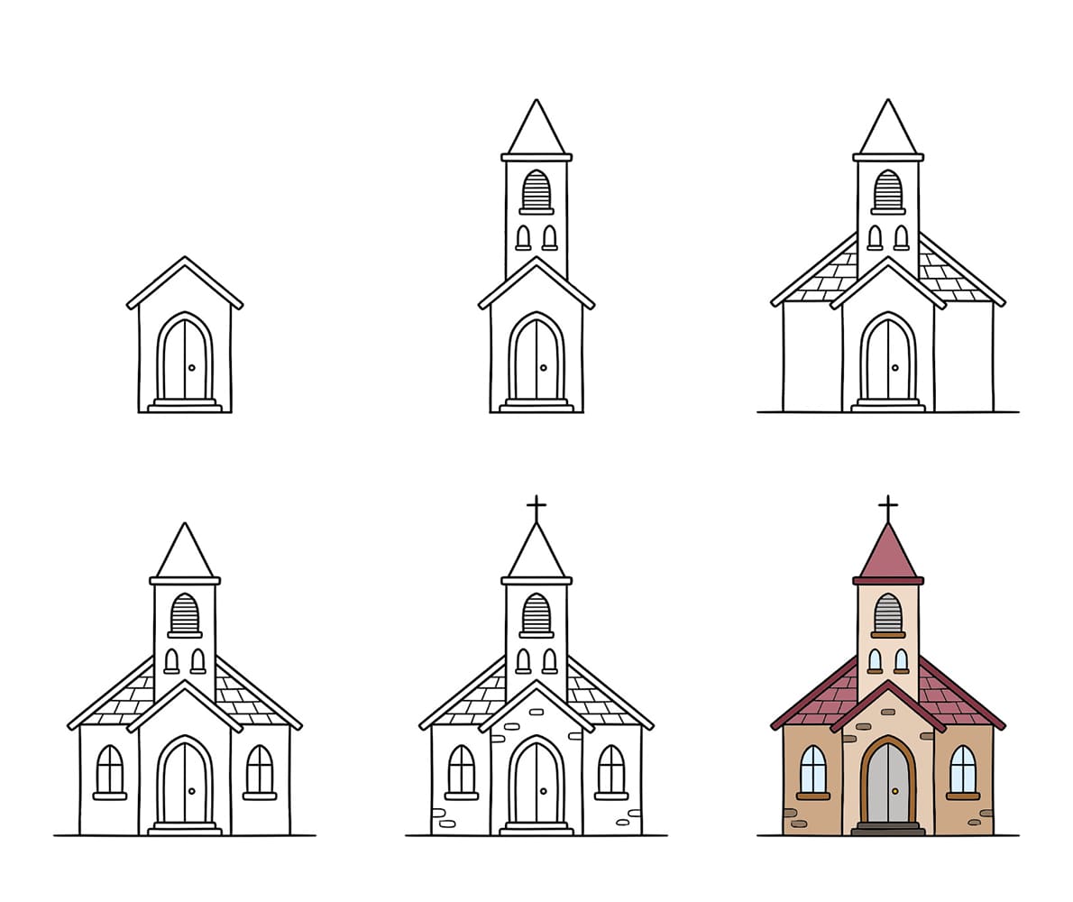 Old Brick Church Drawing Ideas
