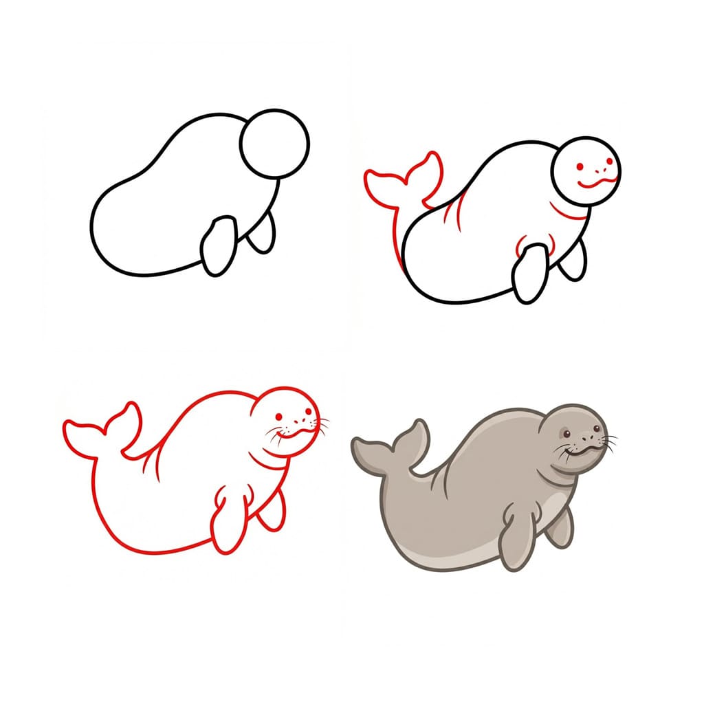 Onnellinen manaatti Drawing Ideas