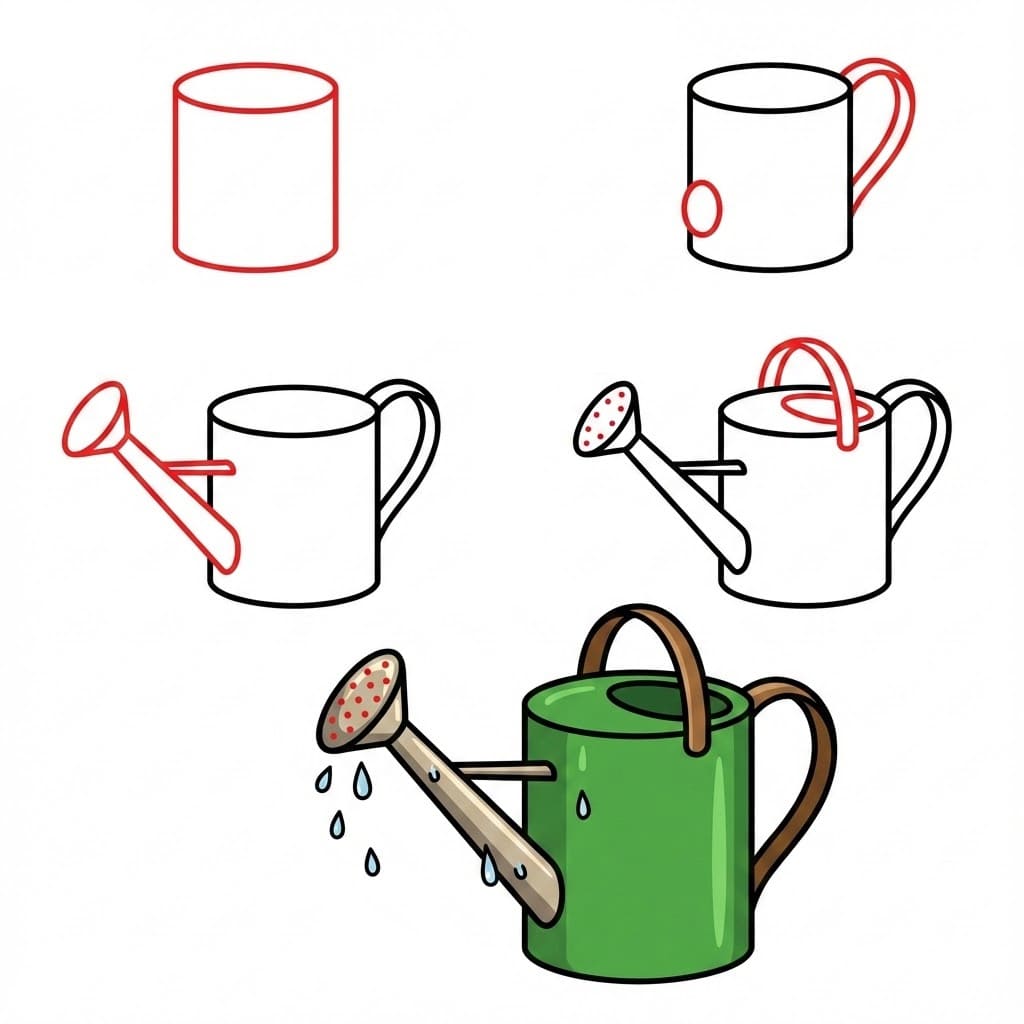 Outdoor watering can Drawing Ideas