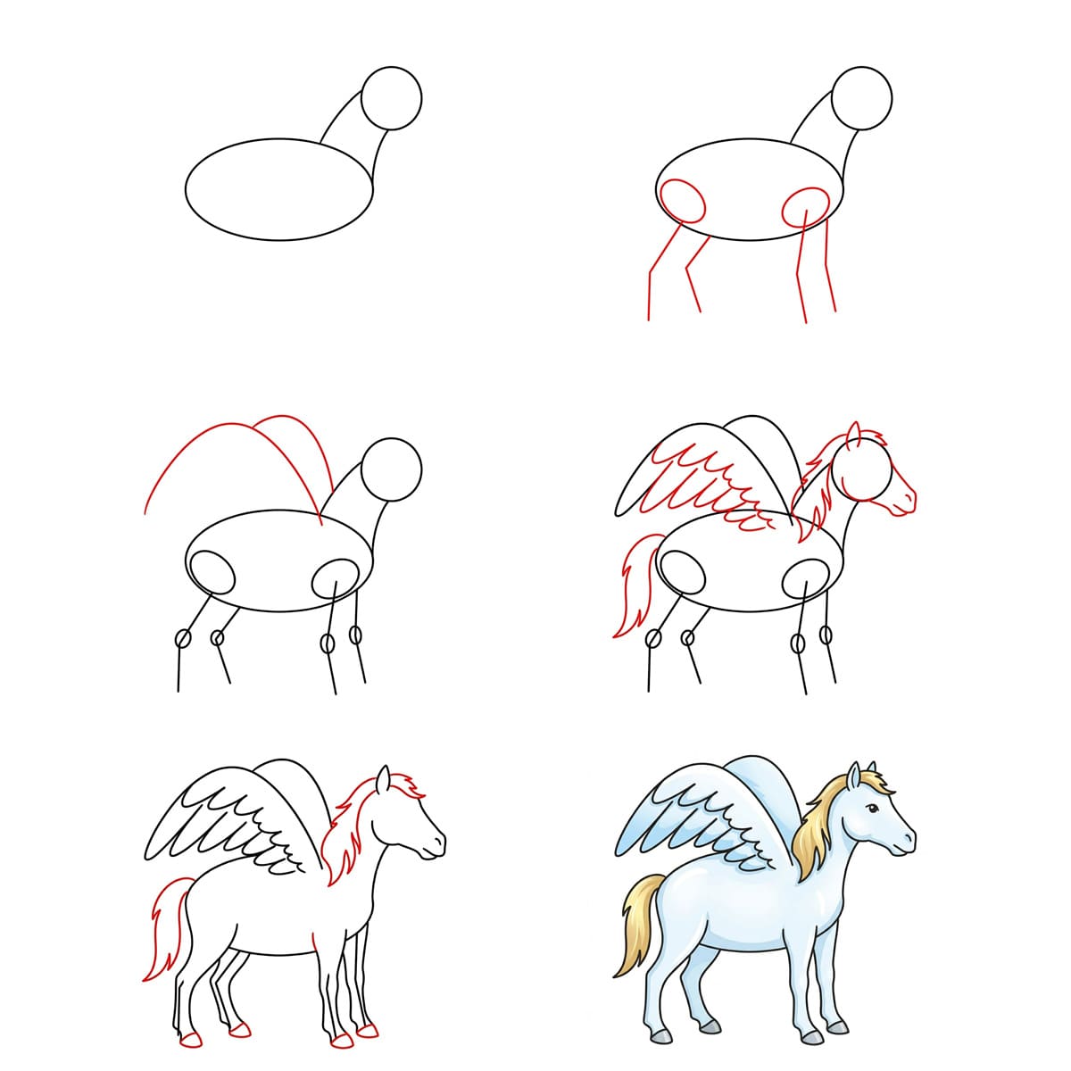 Pegasus the winged horse Drawing Ideas