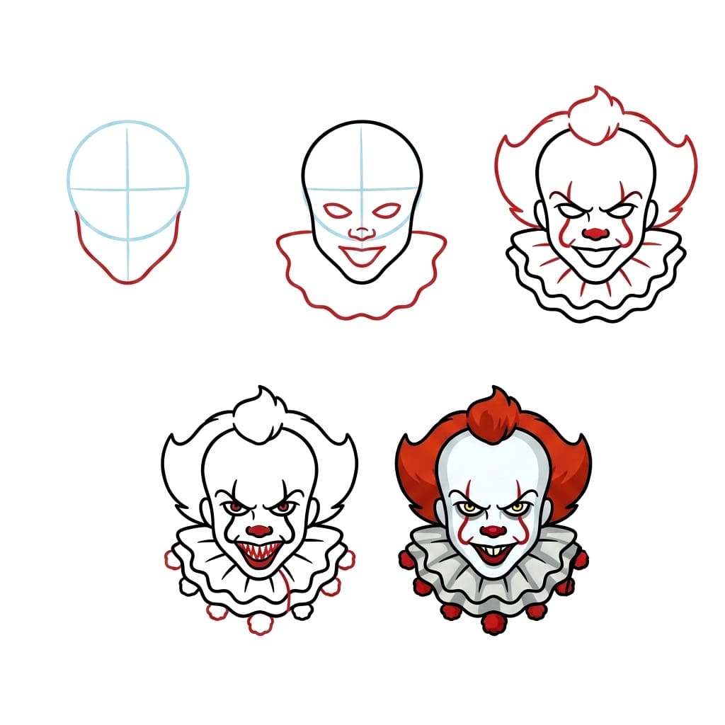 Pennywise's head Drawing Ideas