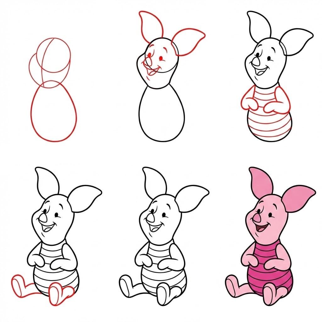 Piglet Winnie-the-Pooh Drawing Ideas