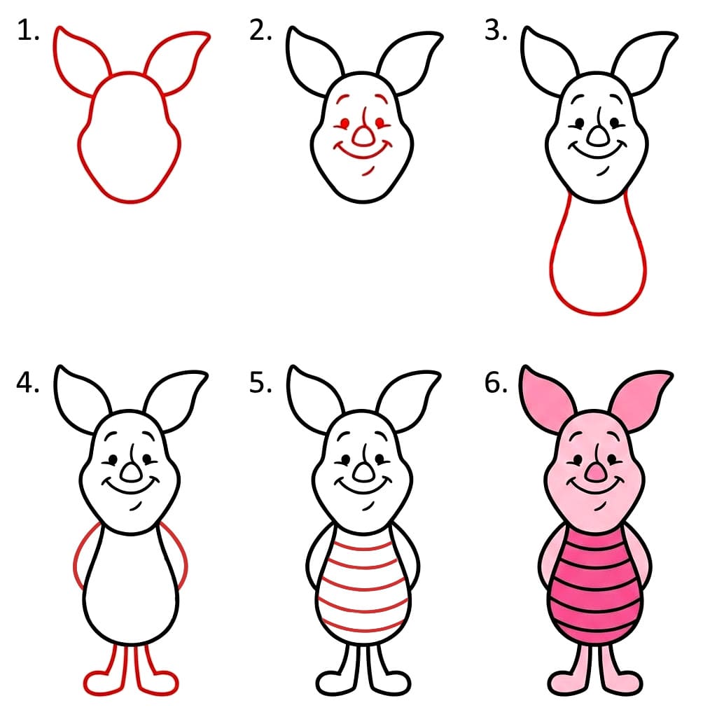 Piglet from Winnie-the-Pooh Drawing Ideas