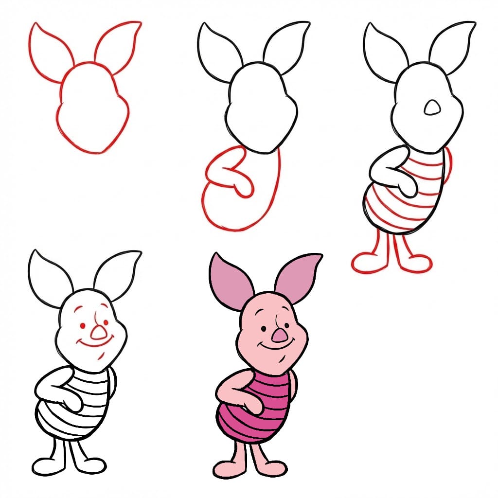 Piglet in Winnie-the-Pooh Drawing Ideas