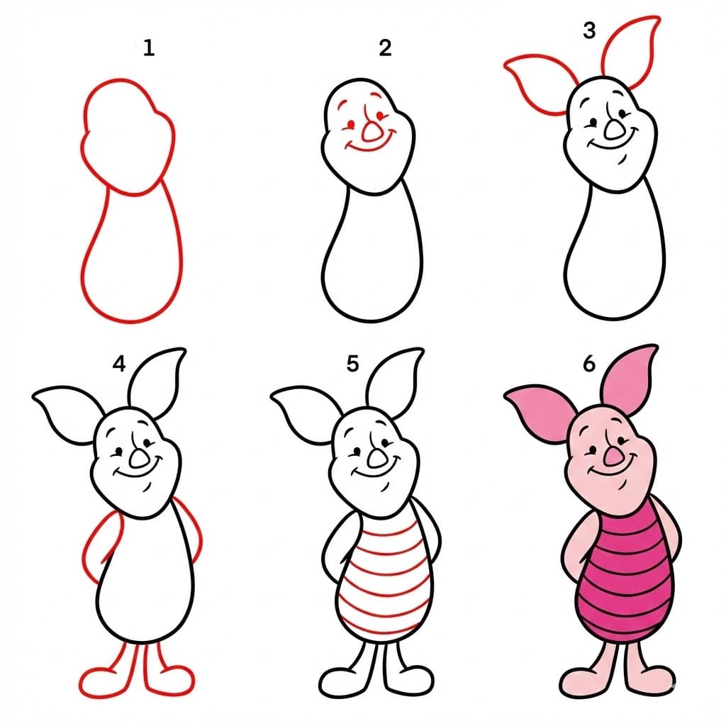 Piglet Drawing Ideas