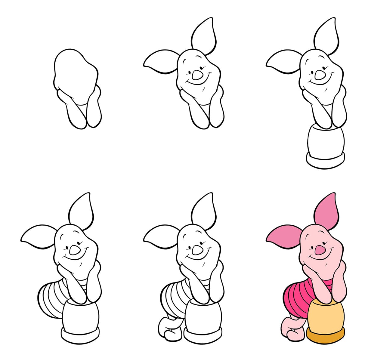 Piglet the pink pig Drawing Ideas