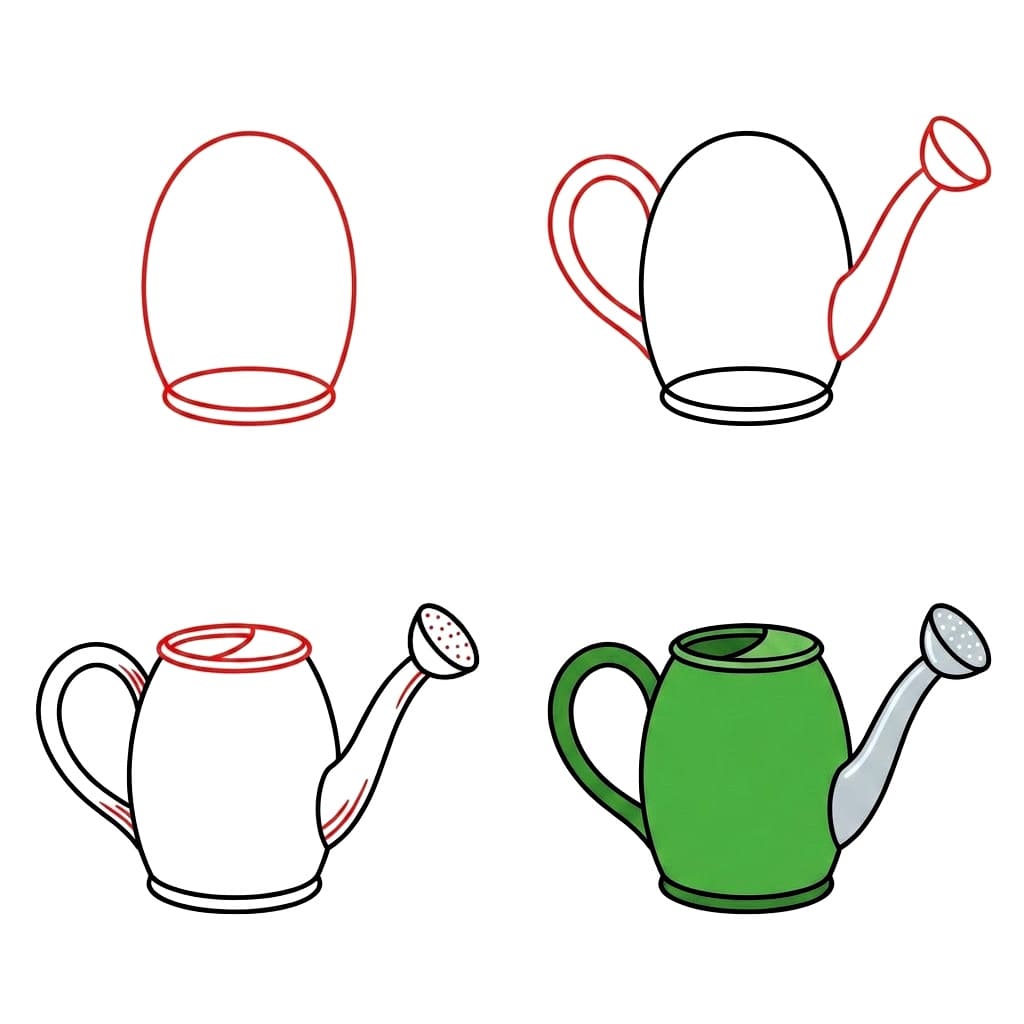 Plant watering can Drawing Ideas