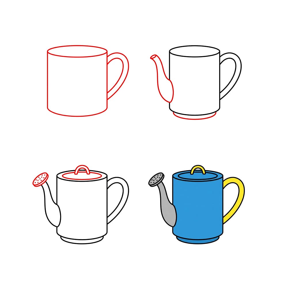 Plastic watering can Drawing Ideas