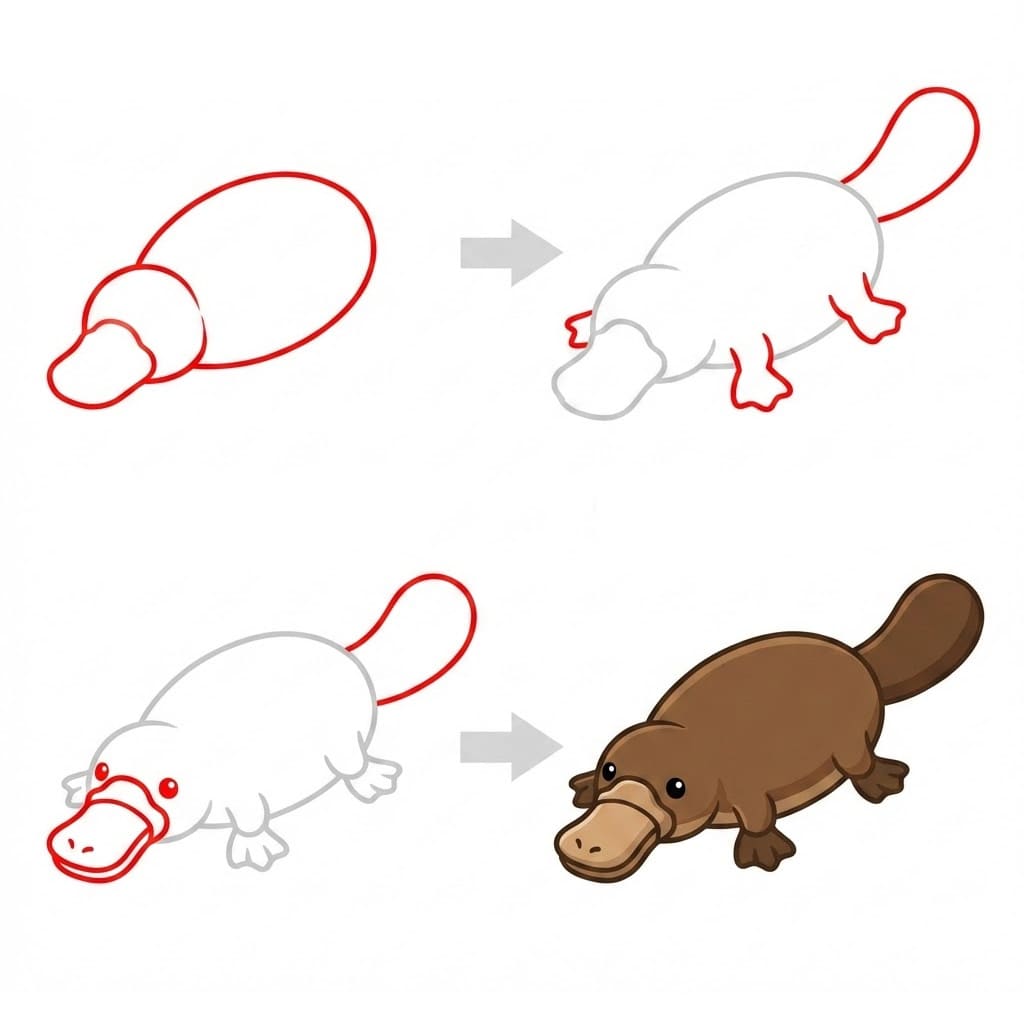 Platypus for kids Drawing Ideas