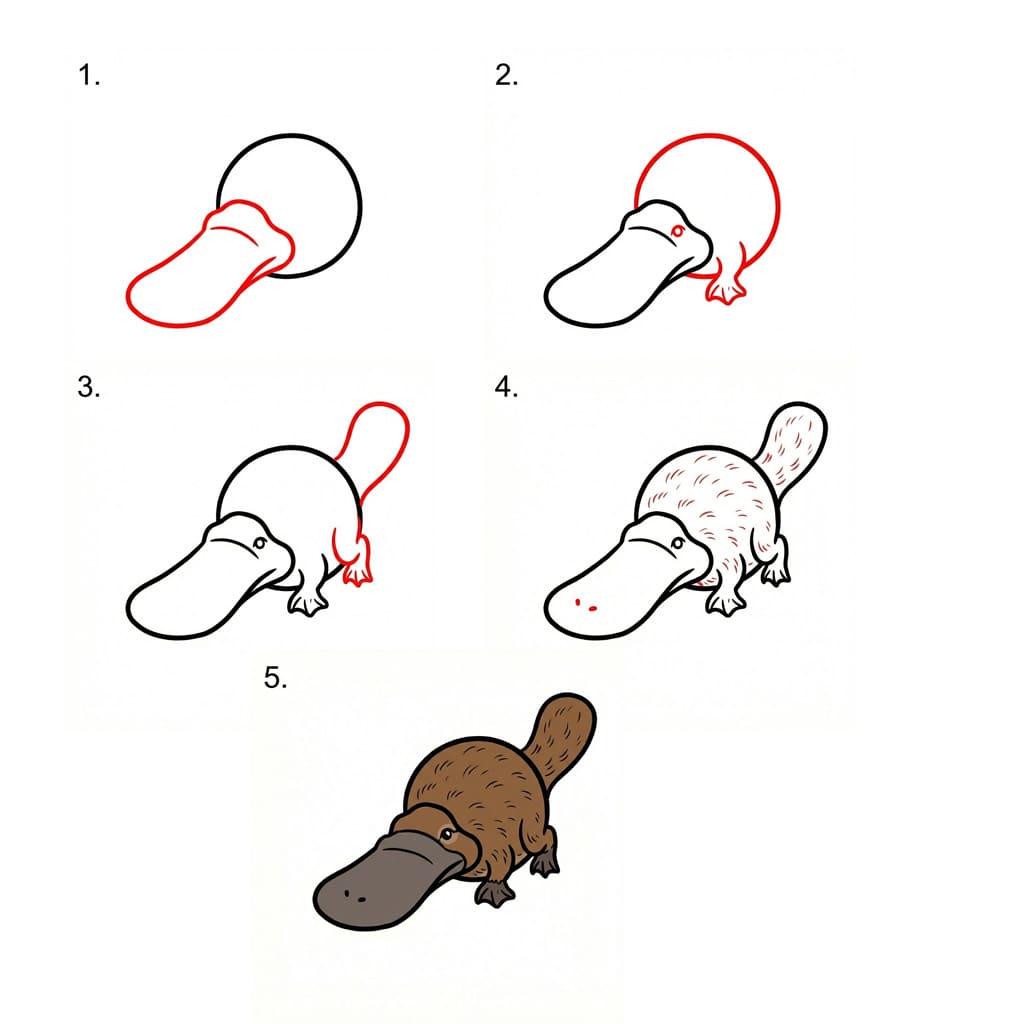 Platypus with big bill Drawing Ideas