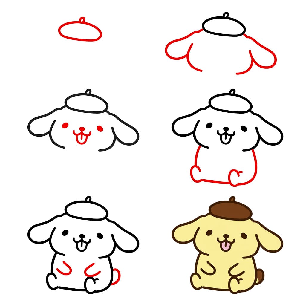 Pompompurin the dog Drawing Ideas