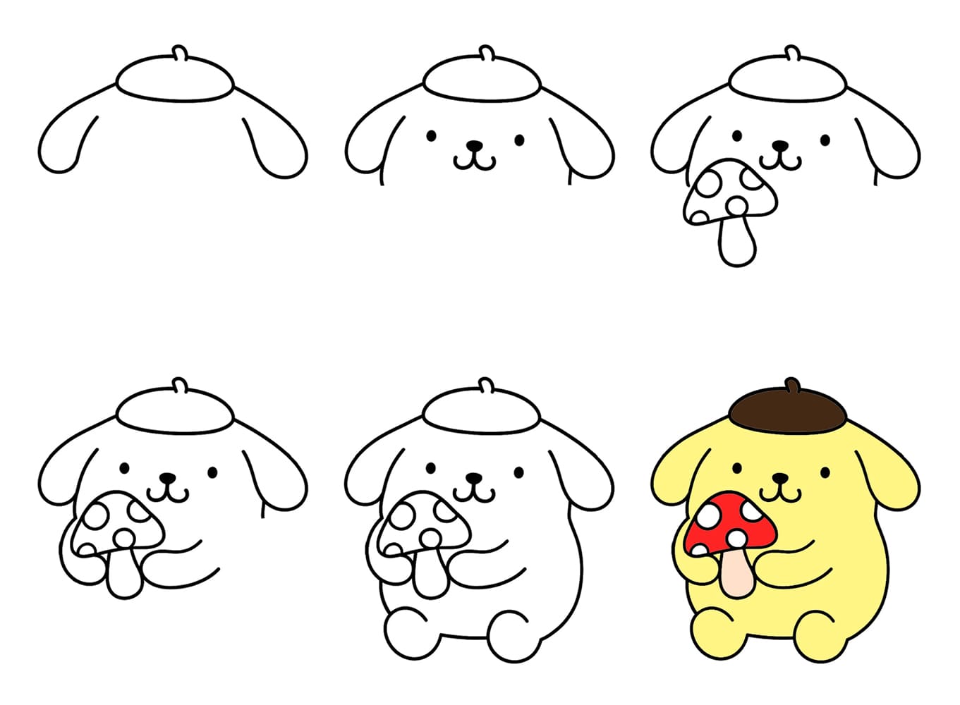 Pompompurin with a mushroom Drawing Ideas