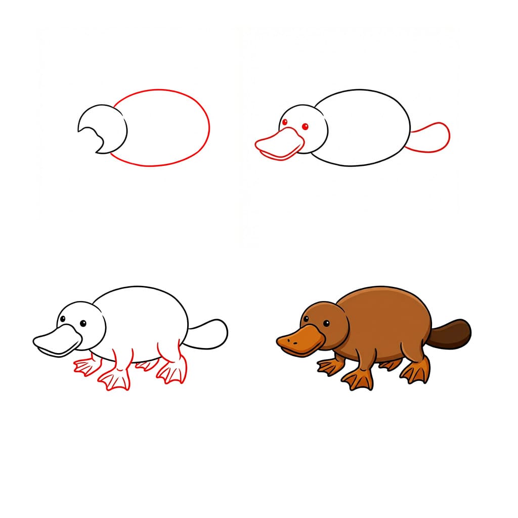 Round platypus Drawing Ideas
