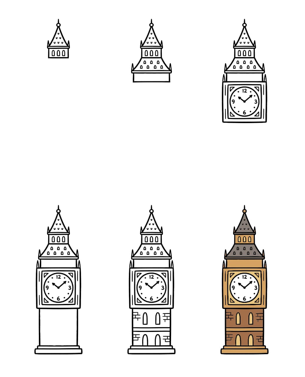 Simple Big Ben Tower Drawing Ideas