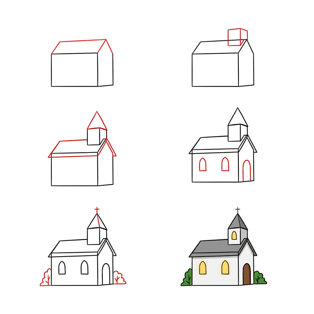 Simple Catholic Church Drawing Ideas