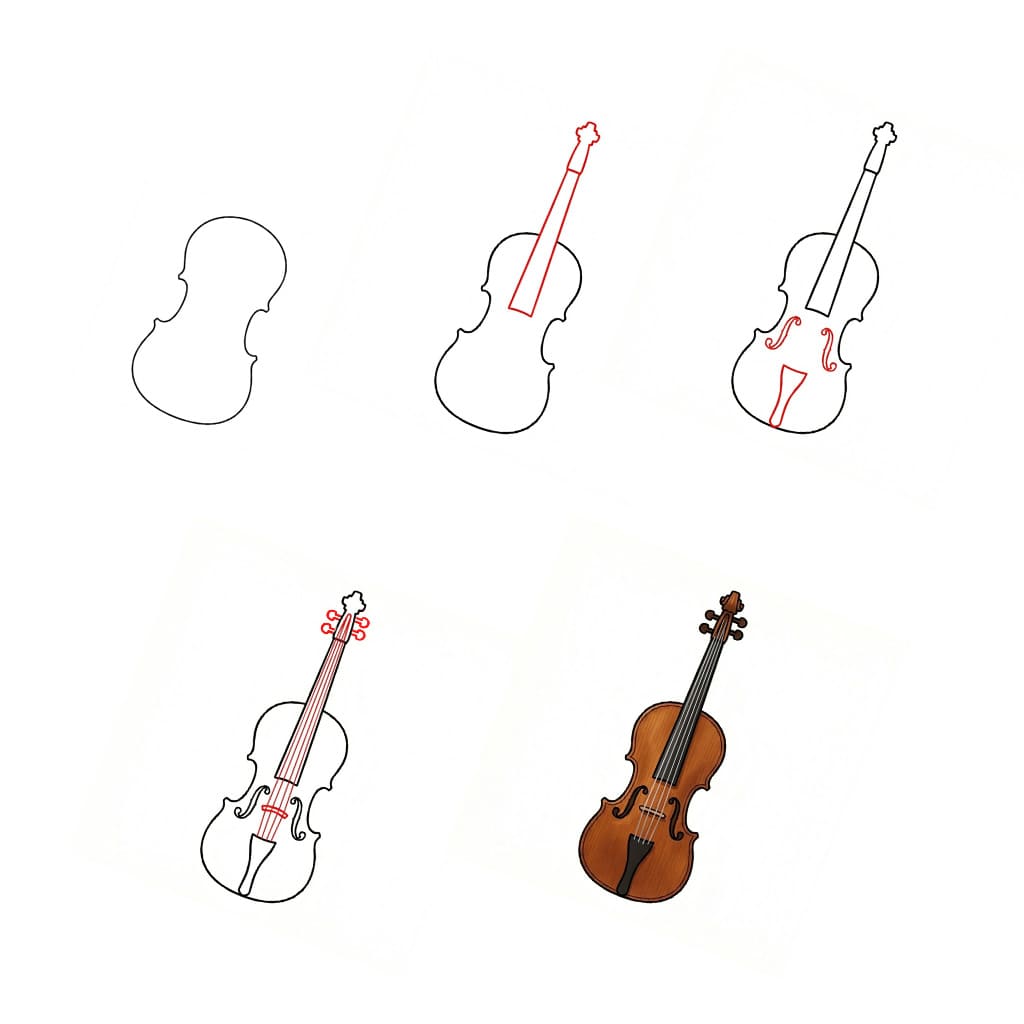 Simple Violin Drawing Ideas