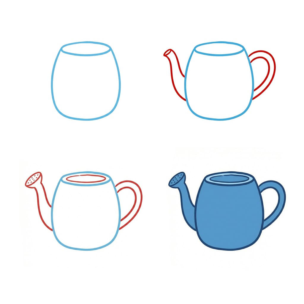 Simple watering can Drawing Ideas