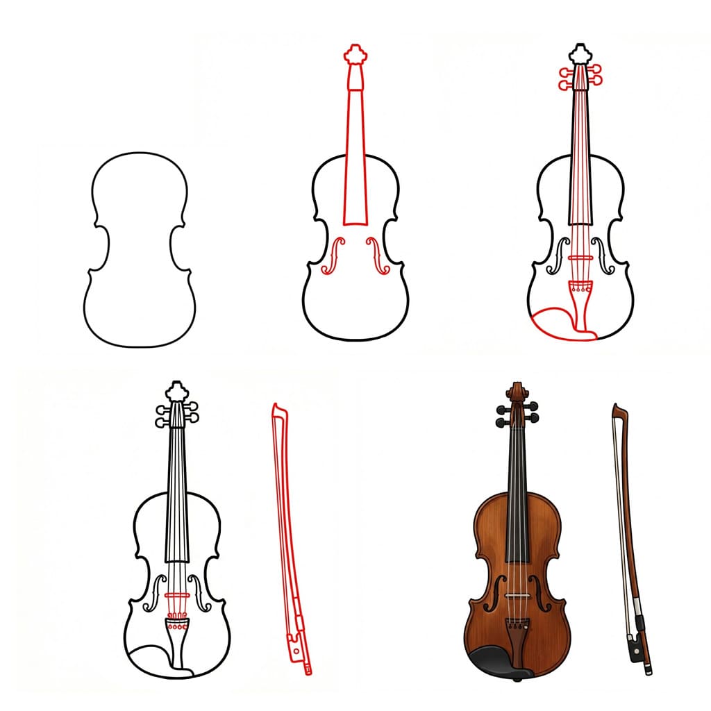Violin Drawing Ideas