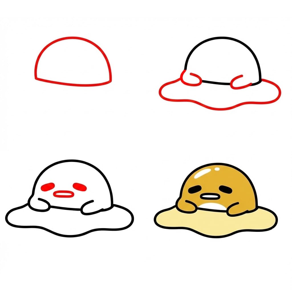 Sleeping Gudetama Drawing Ideas