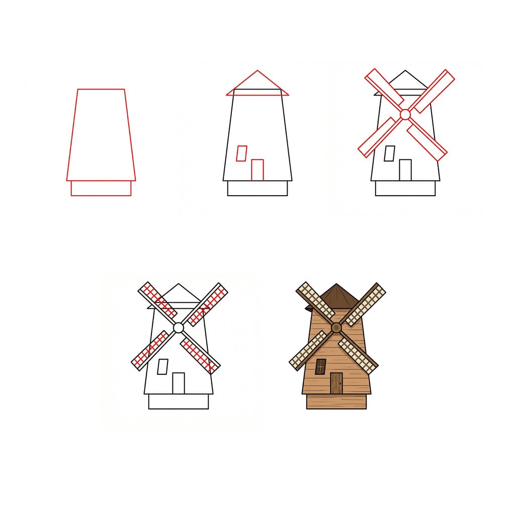 Small Windmill Drawing Ideas