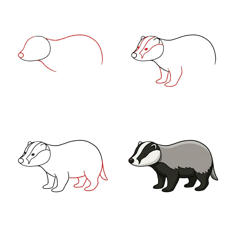 Small badger Drawing Ideas
