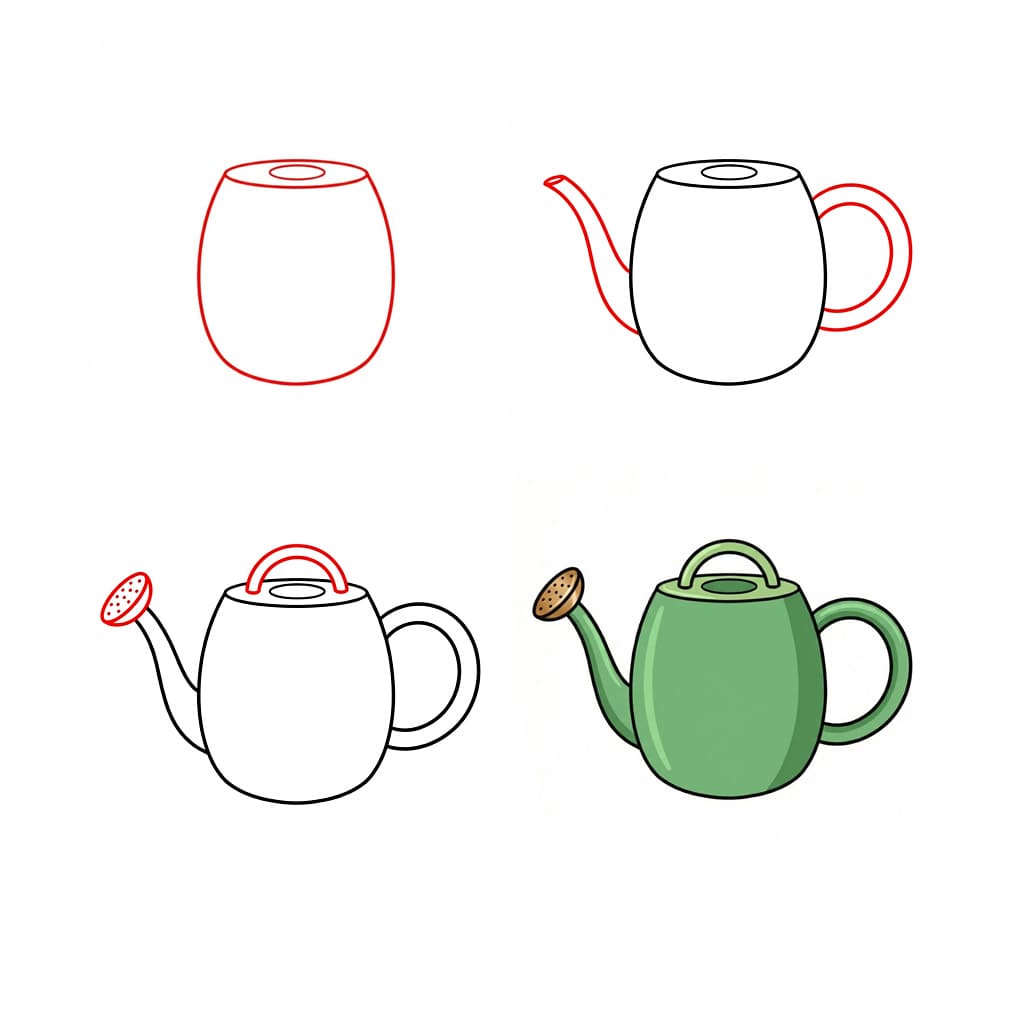 Small watering can Drawing Ideas