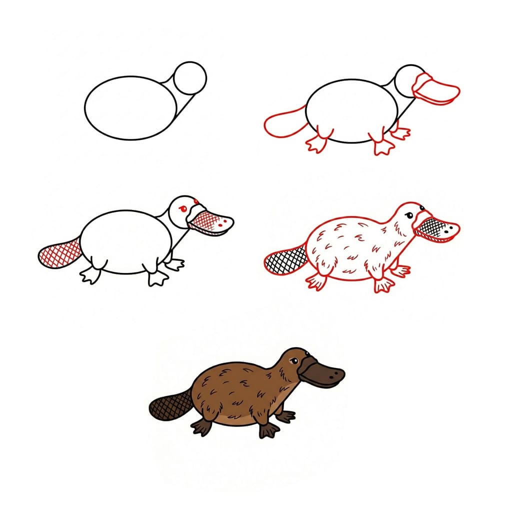 Smiling platypus Drawing Ideas