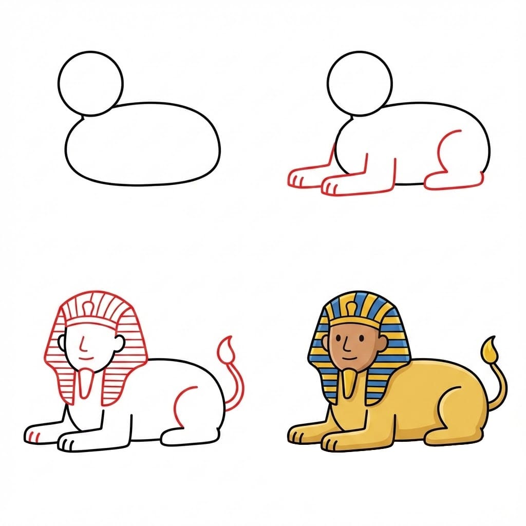 Sphinx Statue Drawing Ideas