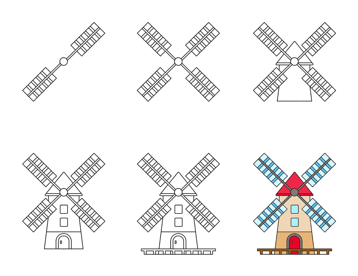 Spinning Windmill Drawing Ideas