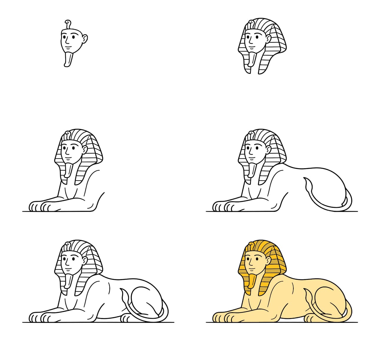 The Egypt Sphinx Statue Drawing Ideas