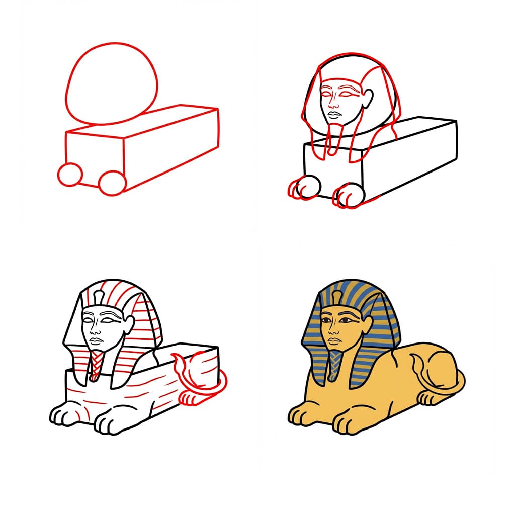 The Egypt Sphinx Drawing Ideas