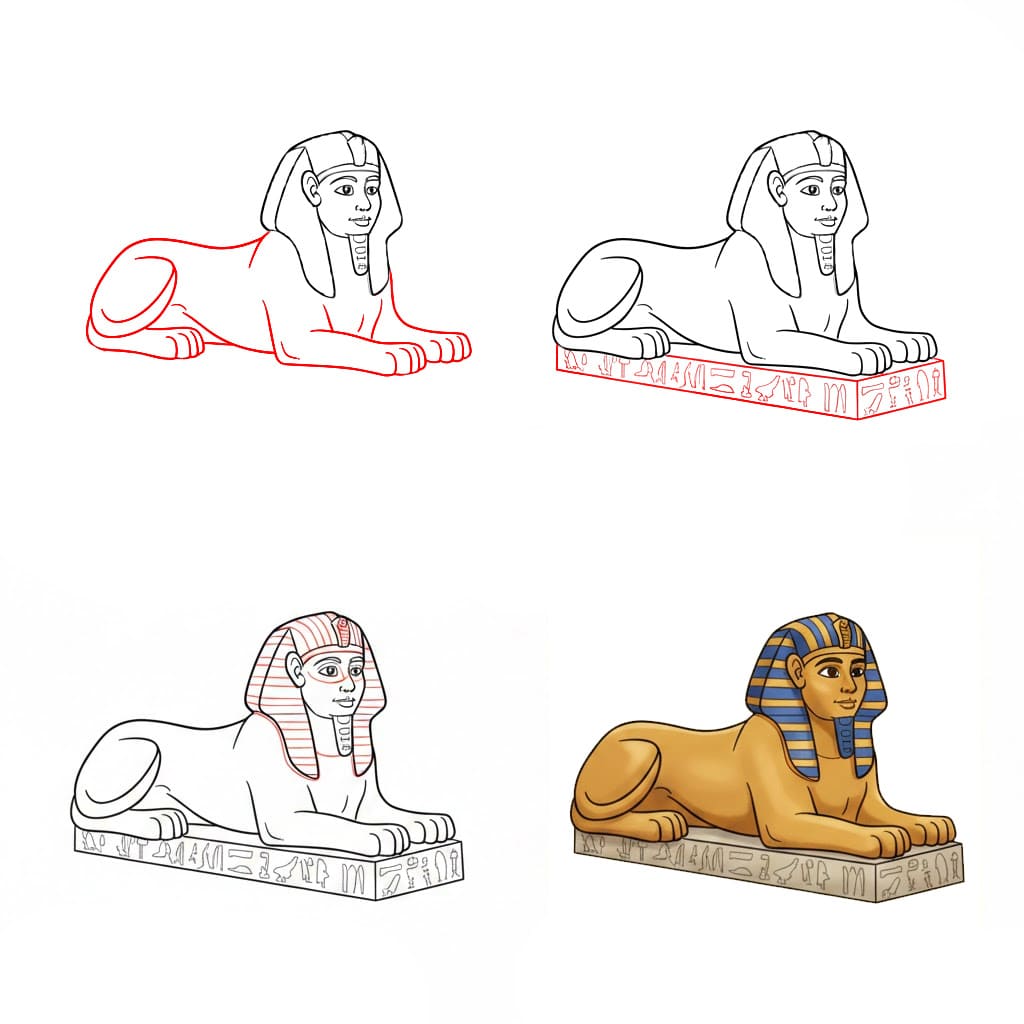 The Egyptian Sphinx Drawing Ideas